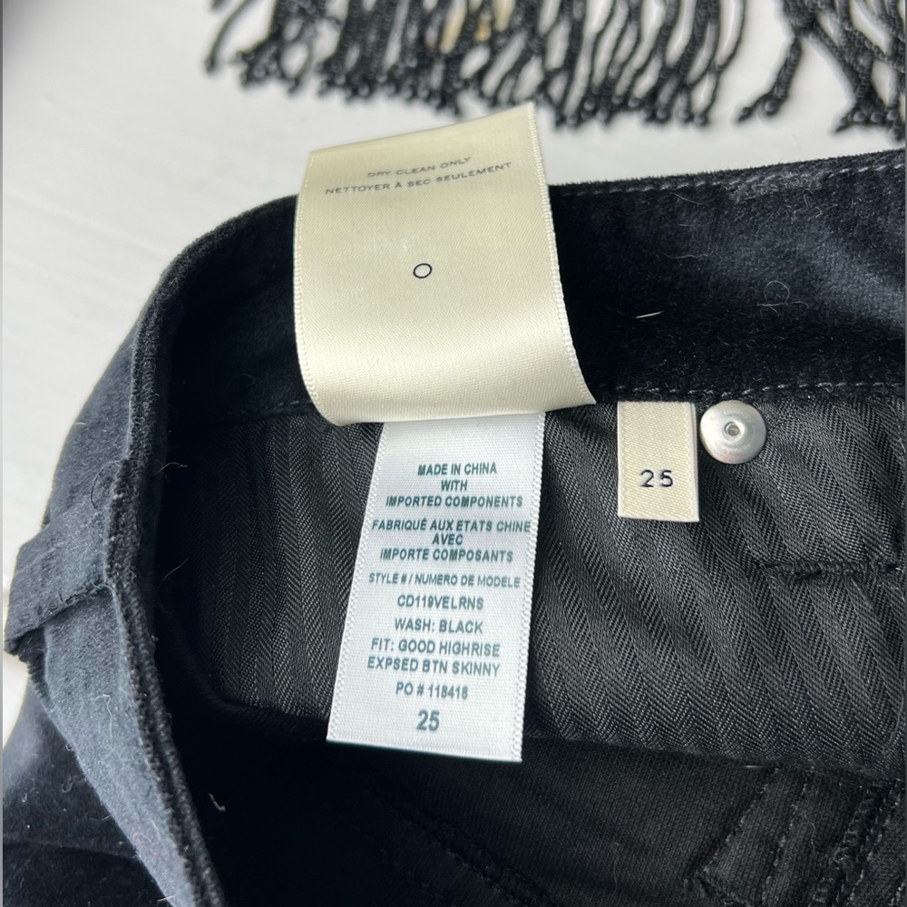 NWT AO.LA by alice + olivia Good High-Rise Button-Fly Velvet Skinny Jeans 25 - Picture 7 of 13